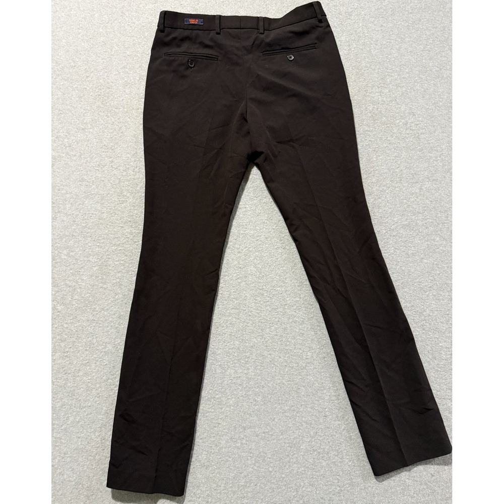 Egara Black Skinny Fit Stretch Dress Pants 29x32 Pleated Poly Blend - Picture 3 of 9